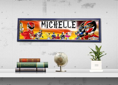 Power Rangers - Personalized Poster with Your Name, Birthday Banner, Custom Wall Décor, Wall Art, 1 - image2